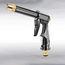1pc Copper-Plated Nozzle Thickened Long Rod High Pressure Household Rinsing Watering Garden Forest Multi-Functional Car Wash Water Gun To Flush The Ground Cleaning Glass Watering Flowers, Watering Vegetable Fields Pet Bath Water Gun (Some Accessories Color Random) - Multicolor - View 1