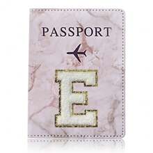 Pu皮革男女旅行護照套多功能旅行多功能身分證銀行卡信用卡錢包保護套護照套旅行配件首字母護照套,戶外旅行護照套學校用品學生用品,適用於飛行、學校、假期。男女均適用。 - 卡其色 - 查看 9