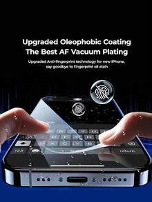 2pcs Silk-Screened Anti-Peeping Phone Screen Protector Compatible With IPhone 15/15Pro/12/13/11/XR/14PROMAX, Tempered Glass Phone Protector - الأسود - مشاهدة 5