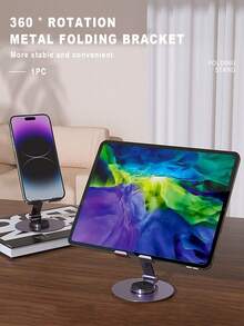 1 Giá đỡ điện thoại di động bằng kim loại để bàn đầu giường, đồng hồ đeo tay Drama Lift, máy tính bảng gấp gọn, giá đỡ đa chức năng - Màu tím - Xem 1