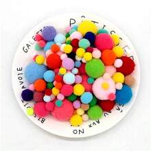 Macaron Mix Pompoms Fur Balls Fluffy Soft Pom Pom 10/15/20/25/30mm Multicolor Pompones Fur Ball High-Elastic PomPom Creative Craft Supplies