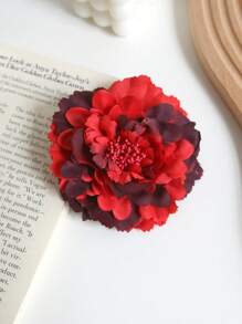 1PC Women's Spring/Summer Multi Functional Peony Head Flower Side Clip Dance Accessories Bohemian Simulated Flower Hair Clip Suitable For Vacation Photography