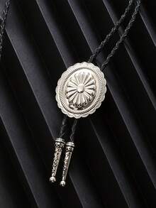 1pc Bolo Tie Men Western Cowboy Style Tie Clothing Accessories - Silver - View 5