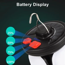 1 件太阳能/微型充电户外可折叠显示 LED 露营灯，带悬挂选项和多功能四叶设计，可用作工作灯和应急灯，户外太阳能灯 - white light - 查看 6