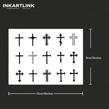 INKARTLINK Tatouage semi-permanent avec la technologie révolutionnaire INKARTLINK, style K-pop coréen, toile d'araignée, tatouage temporaire de croix, tatouage botanique à la main, tatouage petit et faux étanche pour un look réaliste