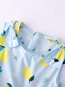 Annil Tween 女童圆领无袖连衣裙 夏季碎花 A 字裙 休闲公主裙