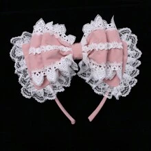 手工可爱洛丽塔发带女孩蕾丝蝴蝶结头饰女仆角色扮演道具动漫日式发饰情人节万圣节 - 彩色 - 查看 11