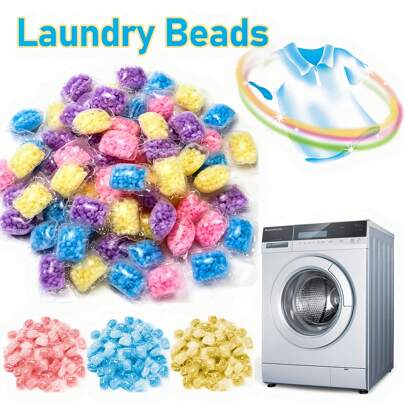 50 piezas Cápsulas de detergente para lavandería, fragancia mixta, antiestático, suavizante de telas, compatible con lavadoras