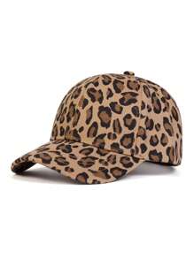1 pieza Gorra de béisbol ajustable con estampado de leopardo, unisex para niños, sombrero casual de moda para protección solar, adecuado para exterior, primavera y otoño para niños y niñas