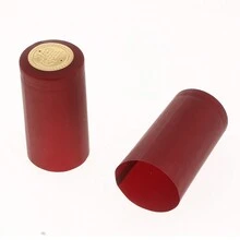 100pcs 34mm Wine Red PVC Wine Bottle Caps Heat Shrinkable Capsules - Red - View 1