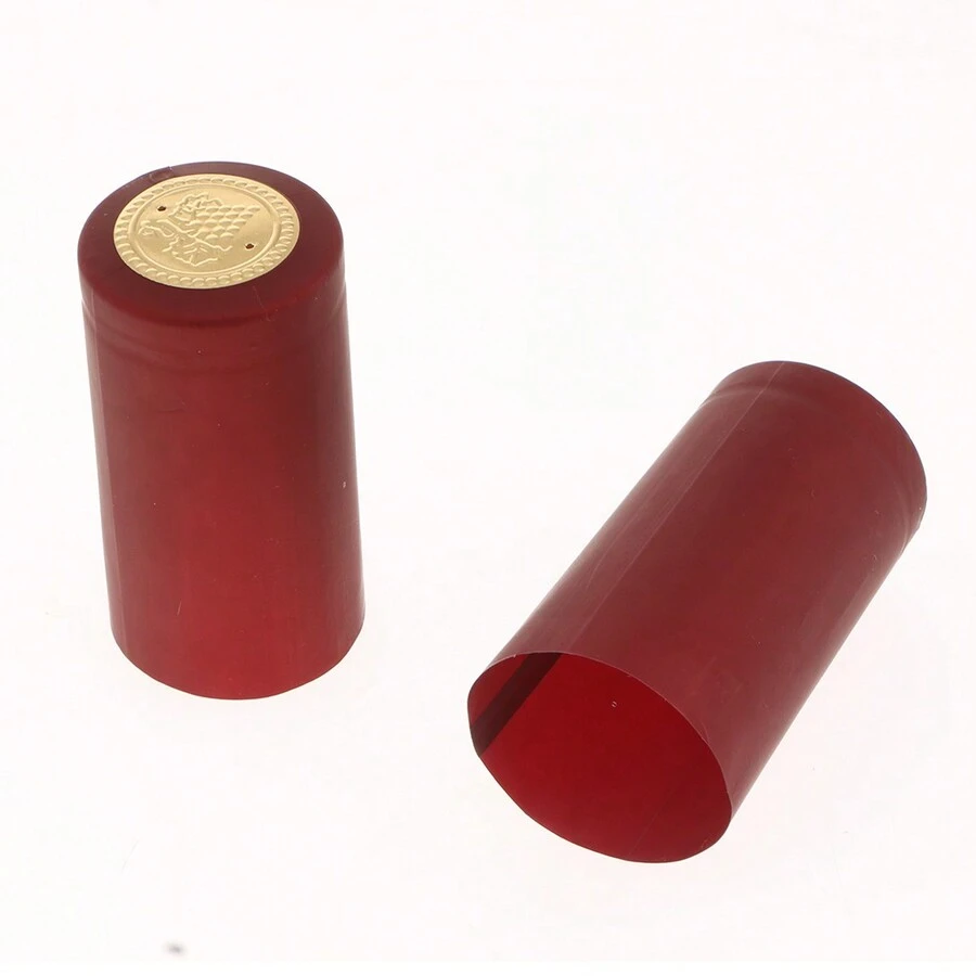 100pcs 34mm Wine Red PVC Wine Bottle Caps Heat Shrinkable Capsules - Red - View 1