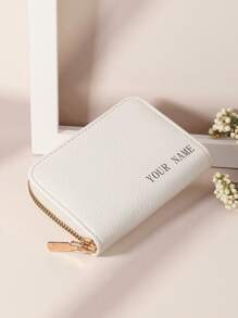 Billetera corta de moda con patrón de cocodrilo y múltiples tarjetas con firma personalizada, regalo para parejas en San Valentín/Día de la Madre/Cumpleaños