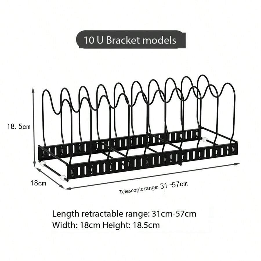 Adjustable Kitchen Organizer Rack For Cabinet, Pan & Kitchenware ...