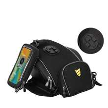 多功能摩托车大容量耐用油箱包（带防雨罩），防水触摸屏可拆卸手机包，骑手手提包收纳整理包 - 黑色 - 查看 5