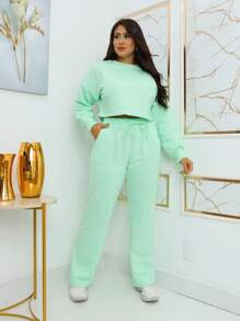 Women Two-Piece Outfits - Màu xanh Bạc hà - Xem 2