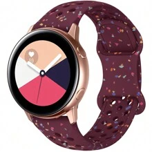 Unbeinst 1 条透气运动表带，兼容三星 Galaxy Watch 7/6/5/4/FE 表带 40 毫米 44 毫米、Galaxy Watch 5 Pro 45 毫米、Galaxy Active 2、Galaxy Watch 3、20 毫米柔软硅胶防水表带，适合女士 - 酒紅色 - 查看 10
