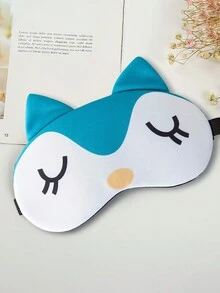 1pc Soft And Comfortable Fox Shaped Cartoon Eye Mask For Children, Suitable For Elementary School Students' Nap Time And Sleeping - Multicolor - View 3
