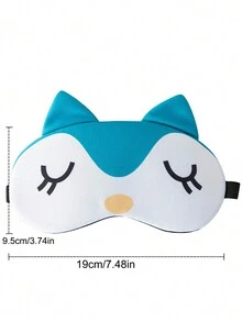 1pc Soft And Comfortable Fox Shaped Cartoon Eye Mask For Children, Suitable For Elementary School Students' Nap Time And Sleeping - Multicolor - View 5