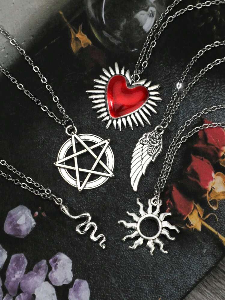 Collana Stella Argento Y2K - Girocollo Choker Punk Rock In Lega Di Zinco Per Donna - Accessorio Grunge
