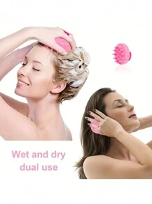 6入組洗髮護髮套裝，包括噴霧式連續噴霧瓶（200ml）、矽膠頭皮按摩器、洗髮刷、根梳塗抹瓶、帶夾子的頭皮按摩洗髮刷、劑量標記的染髮塗抹瓶