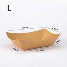 50 件重型一次性牛皮纸食品托盘防油快餐小吃船适用于派对展销会礼品袋派对厨房学校用品食品袋食品盒适用于糖果巧克力饼干等。 - 棕色 - 查看 11