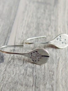 1pair Simple Vintage Frosted Dandelion Earrings