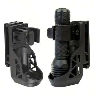 1 pieza Funda negra para linterna, soporte de linterna táctico giratorio, funda de liberación rápida