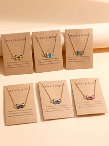 1-10pcs/Set Fashionable Minimalist Colorful Butterfly Y2K Pendant Necklace Suit For Men & Women, Suitable For Holiday, Party, Date, Gift, Daily Wear