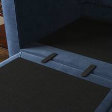 HONBAY Convertible L Shaped Sofa Velvet Sectional Couch With Reversible Chaise, L Shaped Couch With Ottoman For Small Living Room - 深藍 - 查看 7