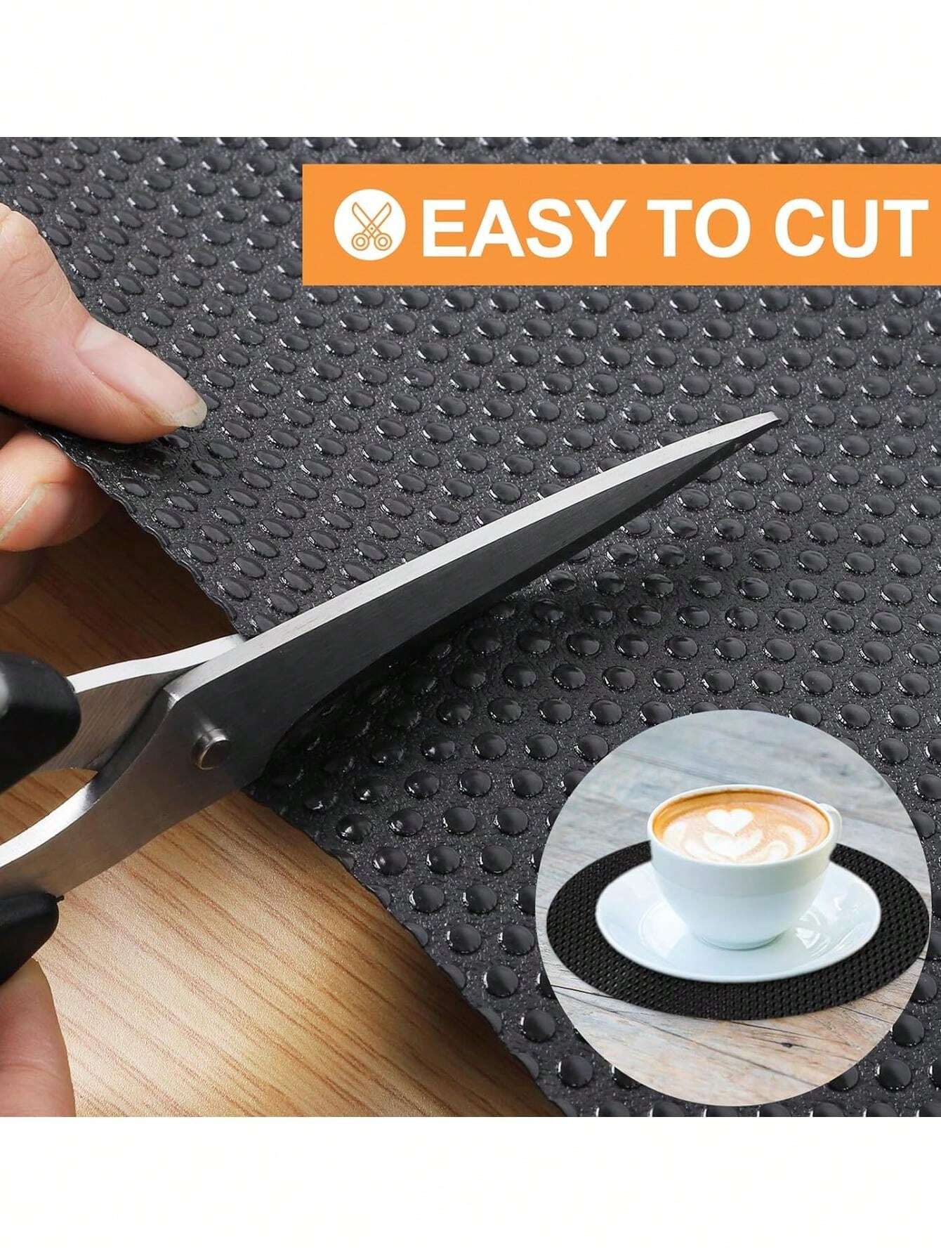 1 Roll Black Raised Dot Pattern Shelf Liner For Kitchen Non