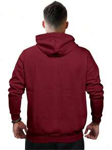Men Hoodie & Sweatshirt Co-Ords - 紫紅色 - 查看 2