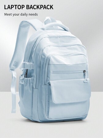Arbetsryggsäck Laptop Ryggsäck 15-17 tum för kvinnor män med flera blixtlåsfickor, lätt slitstark skolväska