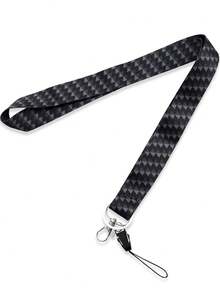 1 pièce Porte-clés lanière à carreaux noirs et blancs pour enseignant pour tenir son badge et clés, joli tour de cou géométrique à triangles pour carte de crédit, passeport, téléphone et accessoires charmants, avec un anneau en métal. D'excellents cadeaux pour les enseignants, étudiants et le personnel.