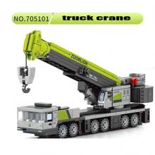 1 pezzo Modello di veicolo da costruzione Zoomlion, gru, betoniera, bulldozer, escavatore, set di blocchi da costruzione per città, ottimo regalo decorativo per compleanni, Natale o Ognissanti - Multicolore - Visualizzare 14