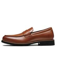 Men's Penny Loafers Dress Shoes Slip-On Business Formal Leather Comfort Commute Party Versatile - Brown - View 7