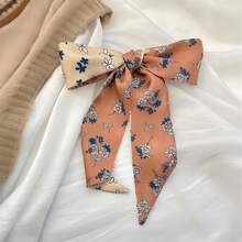 4/1入組優雅卡其絲巾&花卉圖案髮箍&時尚髮帶，適用於日常生活和度假的多種用途 - 多色(1件) - 查看 5