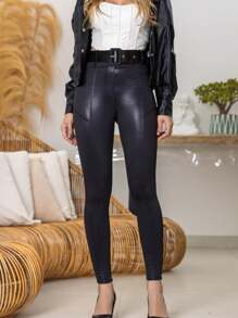 Calça Skinny Montaria com Cinto Forrado - Elegância em Cirrê para o Seu Look