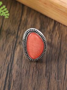 1入組幾何圖案可調節彩色搪瓷戒指，優雅時尚的創意配飾，適合派對/約會禮物