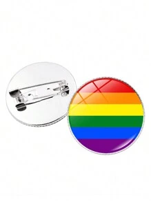 suteyi 1 Rainbow  Glass Brooch, Pride Month Accessory - Multicolor - View 2