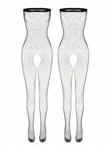 Sexy Lingerie Jumpsuit, Open Crotch Exposed Breast Bra Mesh Suit, Women's Jumpsuit And Sexy Lingerie Set