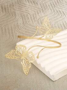 Exaggerated Sexy Butterfly Design Arm Cuff For Women - Gold - View 5