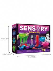 感官科學套件-包含15個簡單感官實驗，33件配件，適用於男孩和女孩，既是感官玩具又是科學套件