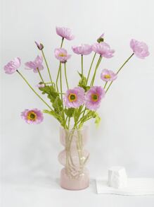 1pc/2pcs/4pcs Artificial Poppy Flowers, 59cm Length, 4 Flowers Per Stem, Minimalist Modern Style, Bendable & Non-Fading - Suitable For DIY Flower Wall, Scene Decor, Vase Arrangement In Living Room & Bedroom, Wedding, Party, Home Decor, Desk Decor, Room Decor, Back To School Supplies - Purple - View 7