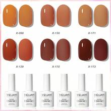 XEIJAYI 1入組7.3ML凝膠指甲油入門套裝6色（黑、白、粉、綠）可浸泡不留痕跡，適用於四季 - 彩色 - 查看 8