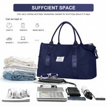 Large Gym Bag For Women, Weekender Travel Bag For Outdoor Hiking Camping, Overnight Duffel Bag With Trolley Sleeve, Carryon Personal Item Bag, Travel Tote Bag With Wet Pocket, Lightweight Travel Duffle Bag, Waterproof Weekender Bag Carry On Tote Bags For Women, Travel Essentials Sport Gym Bag For Men, Hospital Bag For Labor And Delivery, Overnight Bag Luggage Bag With Trolle - 藏蓝色 - 查看 1