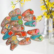 6 Cái/12 Kẹp Tóc Hình Trái Cây Lấp Lánh, Kẹp Tóc Trong Suốt, Kẹp Tóc Sáng Bóng Cát, Kẹp Tóc Hình Bướm Ngọt Ngào, Barrettes Tinh Tế, Kẹp Tóc Nàng Tiên Rừng, Kẹp Tóc Bướm Ngọc Trai, Lý Tưởng Cho Mũ Tiệc Và Quà Tặng Tiệc - Kẹp tóc trái cây cát lún kiểu dáng và màu sắc ngẫu nhiên - Xem 5