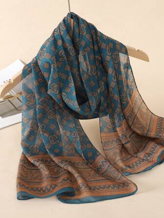 1 PIEZA Bufanda vintage bohemia de lujo, delgada y pequeña para mujer, ligera y transpirable, adecuada para todas las estaciones, se puede usar como chal, para protección solar, combinar con ropa y vestir en vacaciones en invierno y otoño