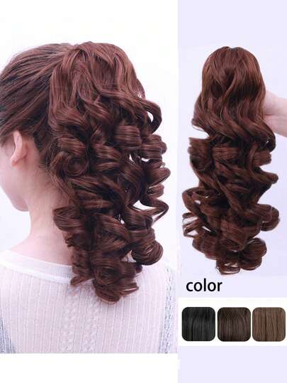 公主风弹力卷发夹，适用于卷发马尾辫，夹子式发夹，发卡，抓发夹，休闲秋冬发夹，女士度假装扮发饰，夏季海滩度假发夹