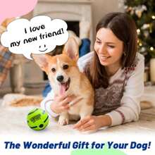 1 件大型摇摆狗玩具球，摇晃发出有趣的咯咯声，吱吱作响的狗玩具球，用于训练牙齿清洁的咀嚼球，适合中大型犬的室内外狗礼物 - 彩色 - 查看 6