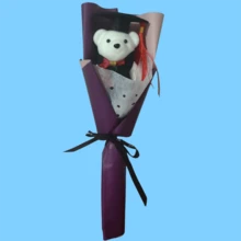 Buquê feito à mão de urso de pelúcia DIY - Arranjo de flores cartonadas exclusivo, adequado para cerimônias de formatura, apreciação de professores, atividades escolares, presentes de festival - Multicolorido - Visão 20